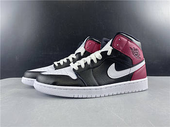 Air Jordan 1 Mid Black Noble Red  BQ6472-016