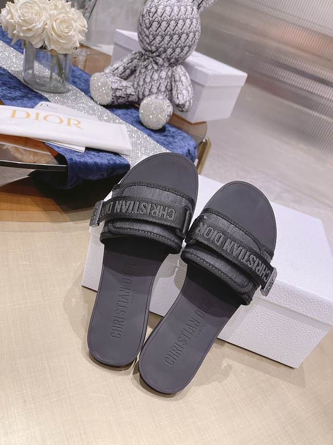 DIO(R)EVOLUTION SLIDE Black and Khaki Technical Fabric with Camouflage Motif - 1