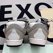 LEATHER CURB SNEAKERS GREY  - 4