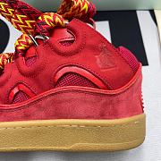 LEATHER CURB SNEAKERS RED - 4