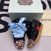 LEATHER CURB SNEAKERS CRYSTAL  - 1