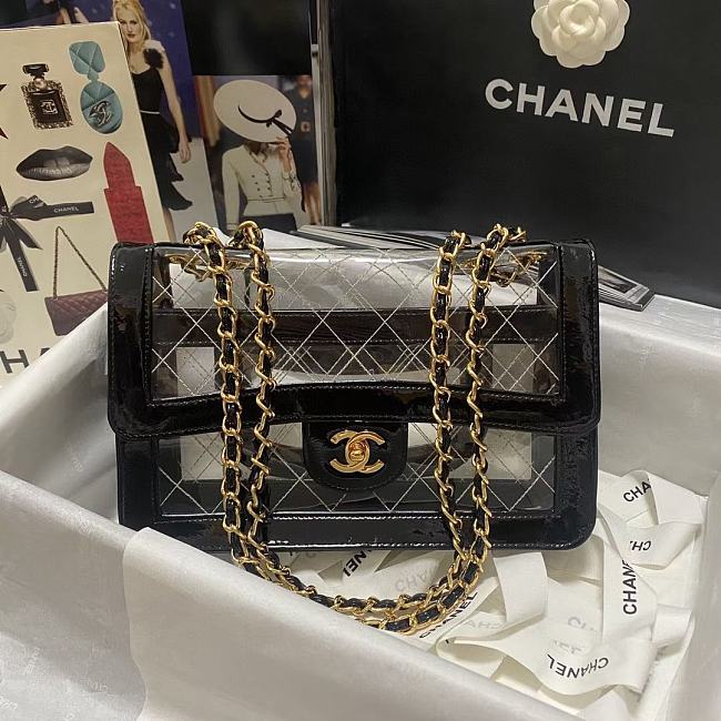 Chanel Clear Quilted Vinyl and Black  - 1