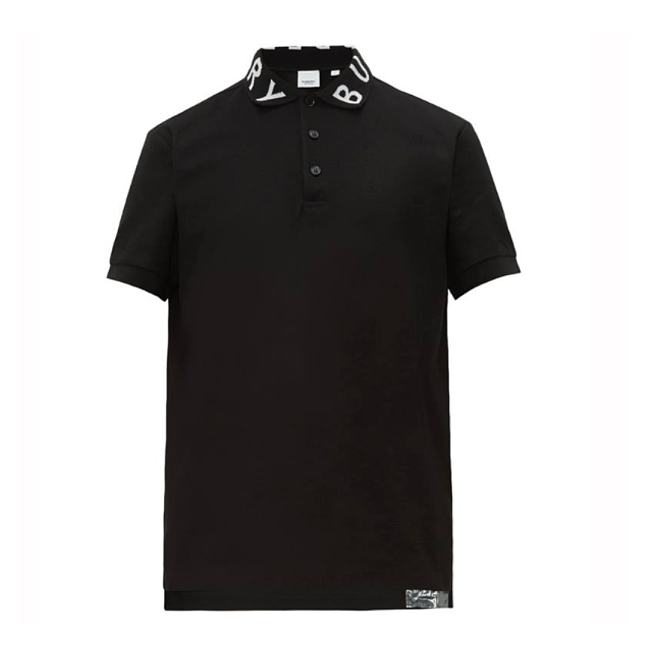 Burberry Logo Intarsia Cotton Piqué Polo Shirt - 1