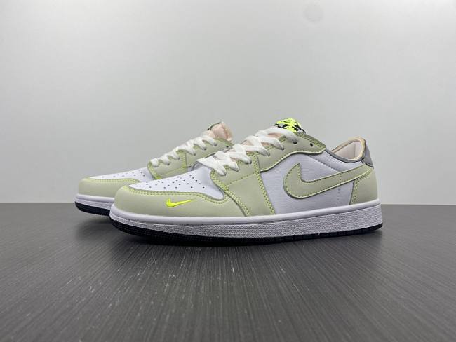Air Jordan 1 Retro Low White Ghost Green Black - DM7837-103 - 1