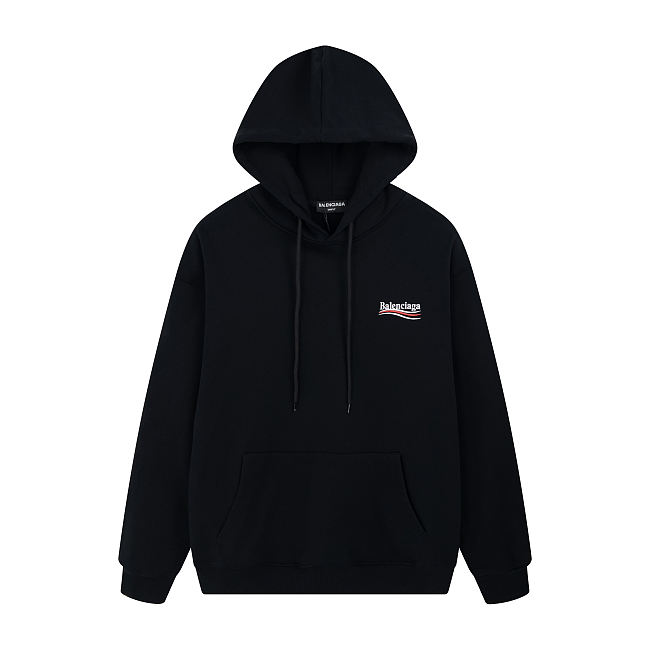 Balenciaga Allover Logo Hoodie Black HD1 - 1