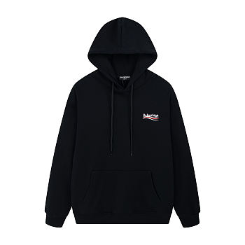 Balenciaga Allover Logo Hoodie Black HD1