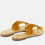 FENDI Baguette metallic leather sandals - 3