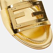FENDI Baguette metallic leather sandals - 2