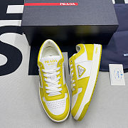 Prada Men's Yellow Triangle Logo-patch Low-top Sneakers - 1