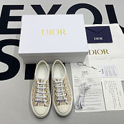 Walk'n'Dior Gold-Tone Dior Oblique Cotton With Metallic Thread Embroidery Low Top Sneakers - 5