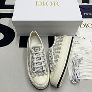 Walk'n'Dior Gray Tone Thread Embroidery Low Top Sneaker - 1