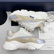 	B22 SNEAKER Cream Technical Mesh with Beige and White Smooth Calfskin 3SN231YXX_H160 - 3