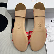 DWAY SLIDE Embroidered Cotton and Indy Red Multicolor Toile de Jouy Voyage Motif KCQ209VOY_S67P - 2