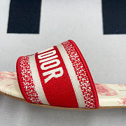 DWAY SLIDE Embroidered Cotton and Indy Red Multicolor Toile de Jouy Voyage Motif KCQ209VOY_S67P - 6