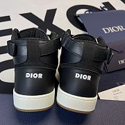 B27 HIGH-TOP SNEAKER Black Smooth Calfskin with Beige and Black Dior Oblique Jacquard - 6
