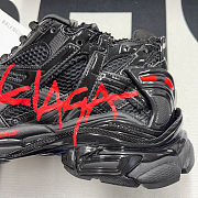 Balenciaga Runner Graffiti Sneaker in black and red mesh and nylon 677403W3RBQ1060 - 3