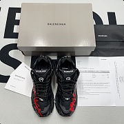 Balenciaga Runner Graffiti Sneaker in black and red mesh and nylon 677403W3RBQ1060 - 4