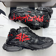 Balenciaga Runner Graffiti Sneaker in black and red mesh and nylon 677403W3RBQ1060 - 5