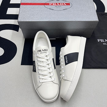 Prada Brushed leather and leather sneakers