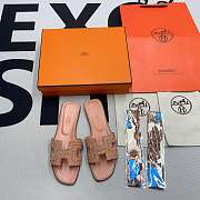 Hermès Oran rhinestone sandals Pink  - 6