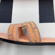 Hermès Oran rhinestone sandals Pink  - 5