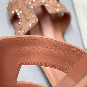 Hermès Oran rhinestone sandals Pink  - 4