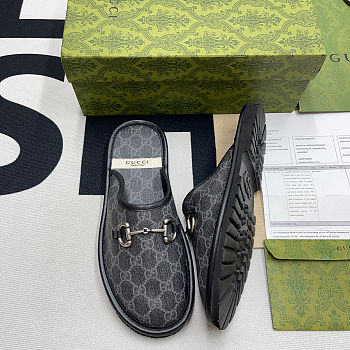 Gucci horsebit mules grey