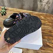 DIORACT SANDAL Black Multicolor Technical Fabric Embroidered with Dior Petites Fleurs Motif KCQ549FWL_S900 - 5