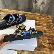DIORACT SANDAL Black Multicolor Technical Fabric Embroidered with Dior Petites Fleurs Motif KCQ549FWL_S900 - 3