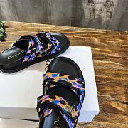 DIORACT SANDAL Black Multicolor Technical Fabric Embroidered with Dior Petites Fleurs Motif KCQ549FWL_S900 - 2