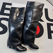 Givenchy Shark Lock Boots In Leather Black BE702NE1NG-001 - 1