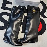 Givenchy Shark Lock Boots In Leather Black BE702NE1NG-001 - 4