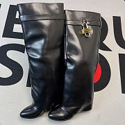 Givenchy Shark Lock Boots In Leather Black BE702NE1NG-001 - 5
