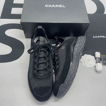 Chanel Black Suede Low Sneaker 