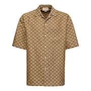 Gucci Summer GG supreme linen blend shirt - 1