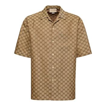 Gucci Summer GG supreme linen blend shirt