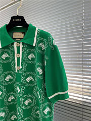 EQUESTRIAN COTTON WOOL JACQUARD POLO - 5