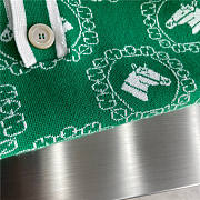 EQUESTRIAN COTTON WOOL JACQUARD POLO - 3