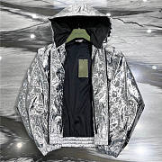 GUCCI SILVER GG EMBOSSED FABRIC BOMBER JACKET - 6
