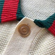 Gucci Men's Natural Knit Cotton Polo T-shirt With Web  - 3