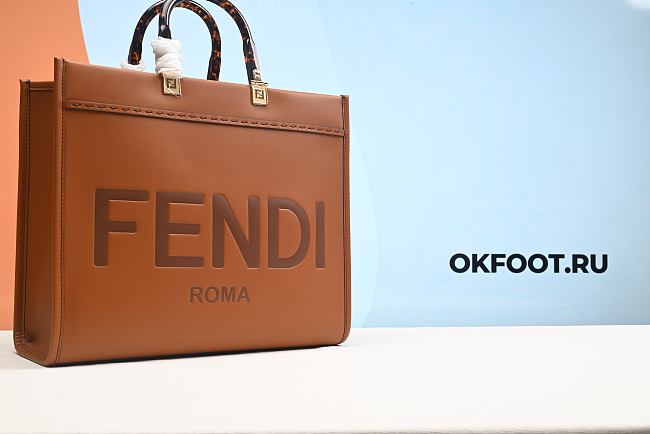 Fendi Sunshine Medium Brown leather shopper - 1