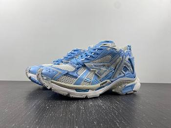 Balenciaga Lace Up Runner Sneaker Blue 677403 W3RB2 9744