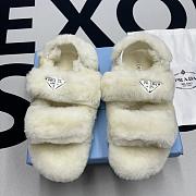 Prada White Fur Sandal - 1