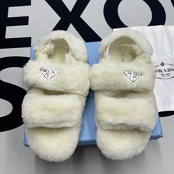 Prada White Fur Sandal