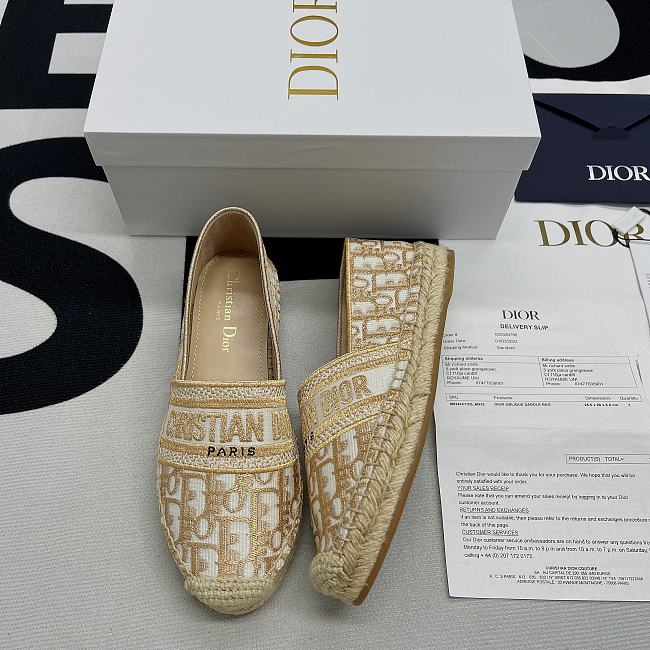 Dior Granville Espadrilles with Gold-Toned Metallic Thread - 1