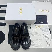 CHRISTIAN DIOR Code Patent Black Leather Loafers - 5