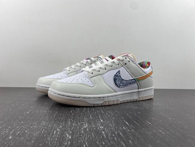 Nike Dunk Low White Multi-Color Paisley FN8913-141 - 1
