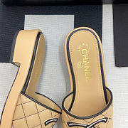 Chanel Lambskin Quilted CC Mules Beige Black - 3