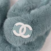 Chanel Mint Fur Warm Slides  - 6