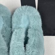 Chanel Mint Fur Warm Slides  - 5